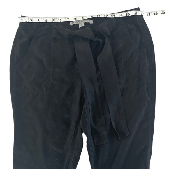 Marrakech Teri Tie Waist Cupro Silk Jogger‎ Pants Black Snap Cuffs Size 29 Chic - Picture 3 of 14